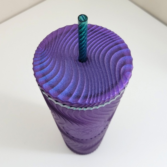 Starbucks 2025 Spring Siren Swirl Purple Shimmer Soft Wavy Tumbler Venti 24oz - Picture 3 of 5